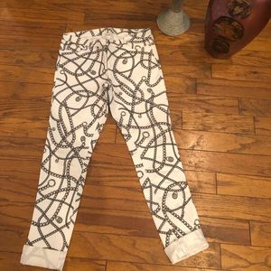 Michael Kors cream pants with chain design